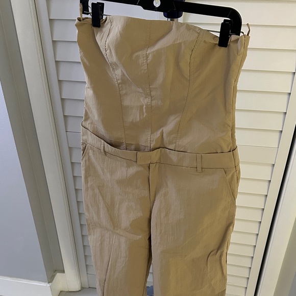 Zara Beige Strapless Jumpsuit - Picture 1 of 8
